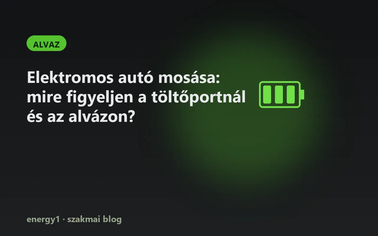 Elektromos autó mosása: mire figyeljen a töltőportnál és az alvázon? - alvaz