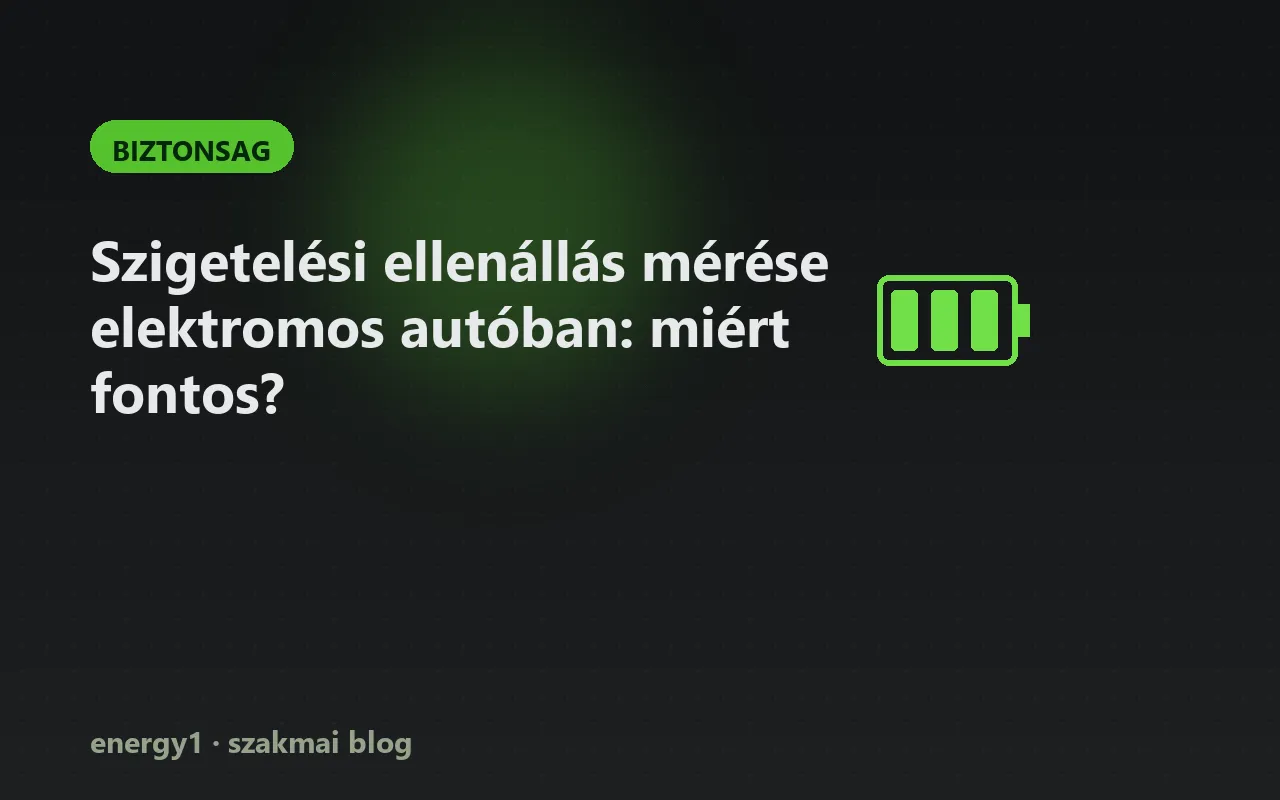 Szigetelési ellenállás mérése elektromos autóban: miért fontos? - biztonsag