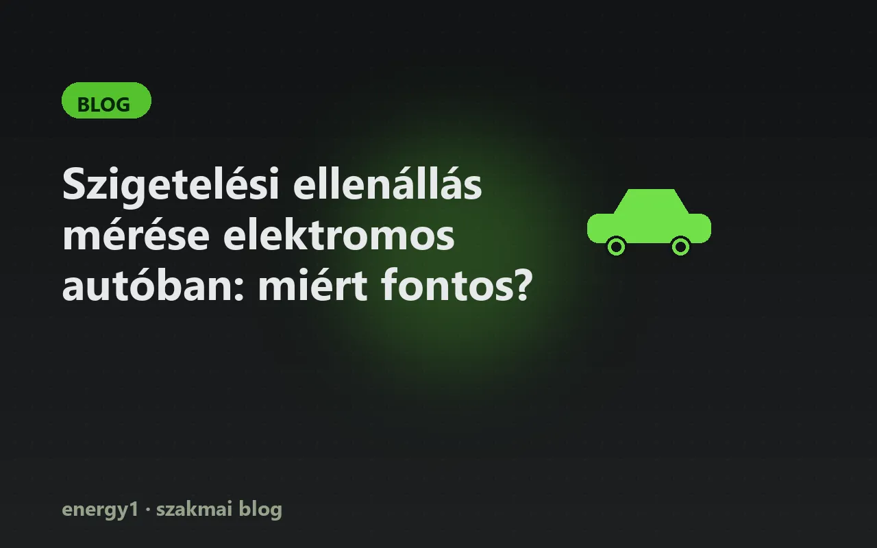 Szigetelési ellenállás mérése elektromos autóban: miért fontos?