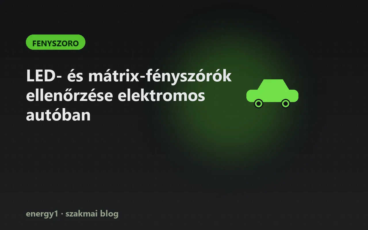 LED- és mátrix-fényszórók ellenőrzése elektromos autóban - fenyszoro
