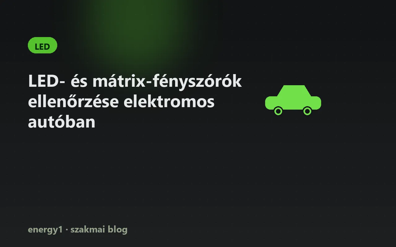 LED- és mátrix-fényszórók ellenőrzése elektromos autóban - led