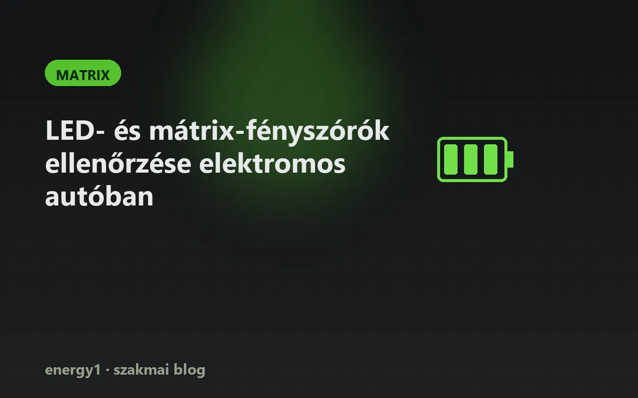 LED- és mátrix-fényszórók ellenőrzése elektromos autóban - matrix