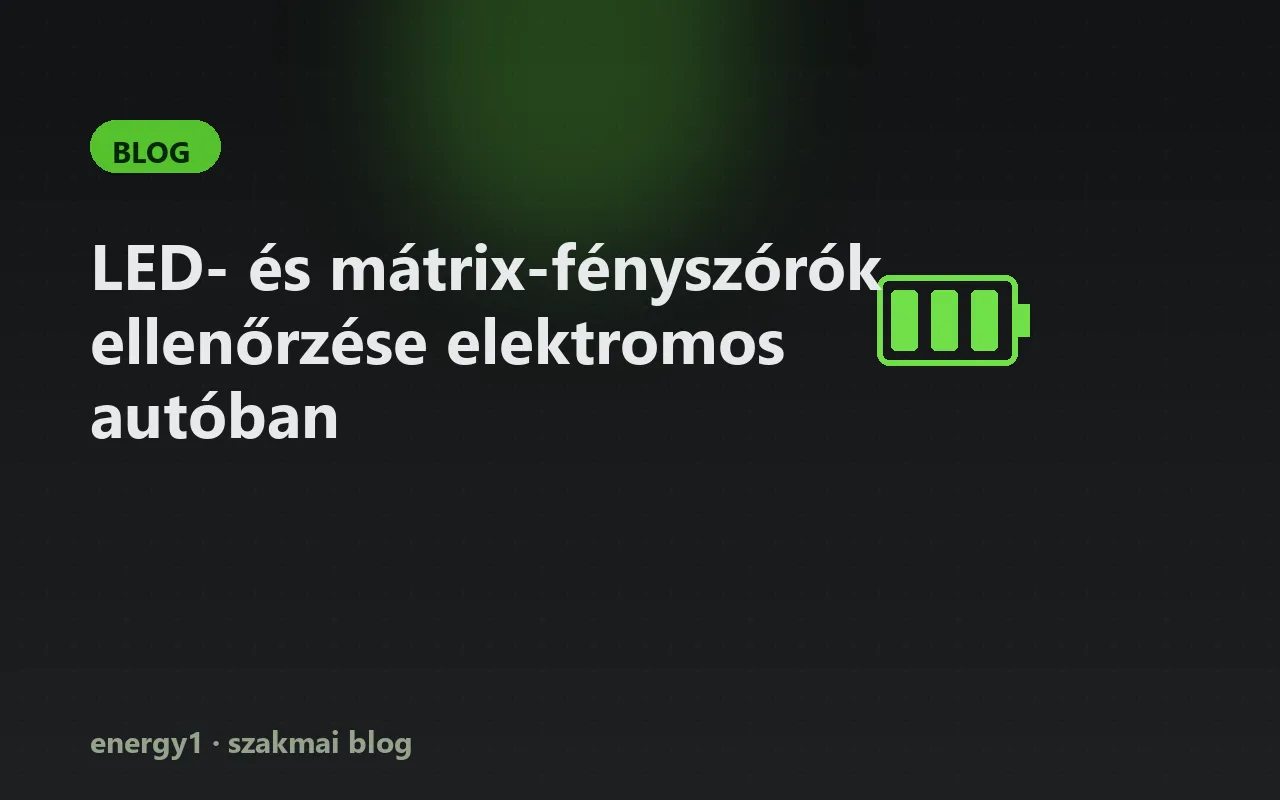 LED- és mátrix-fényszórók ellenőrzése elektromos autóban