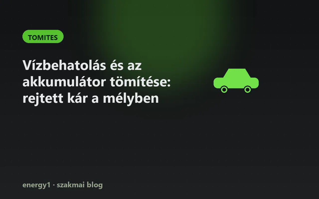 Vízbehatolás és az akkumulátor tömítése: rejtett kár a mélyben - tomites