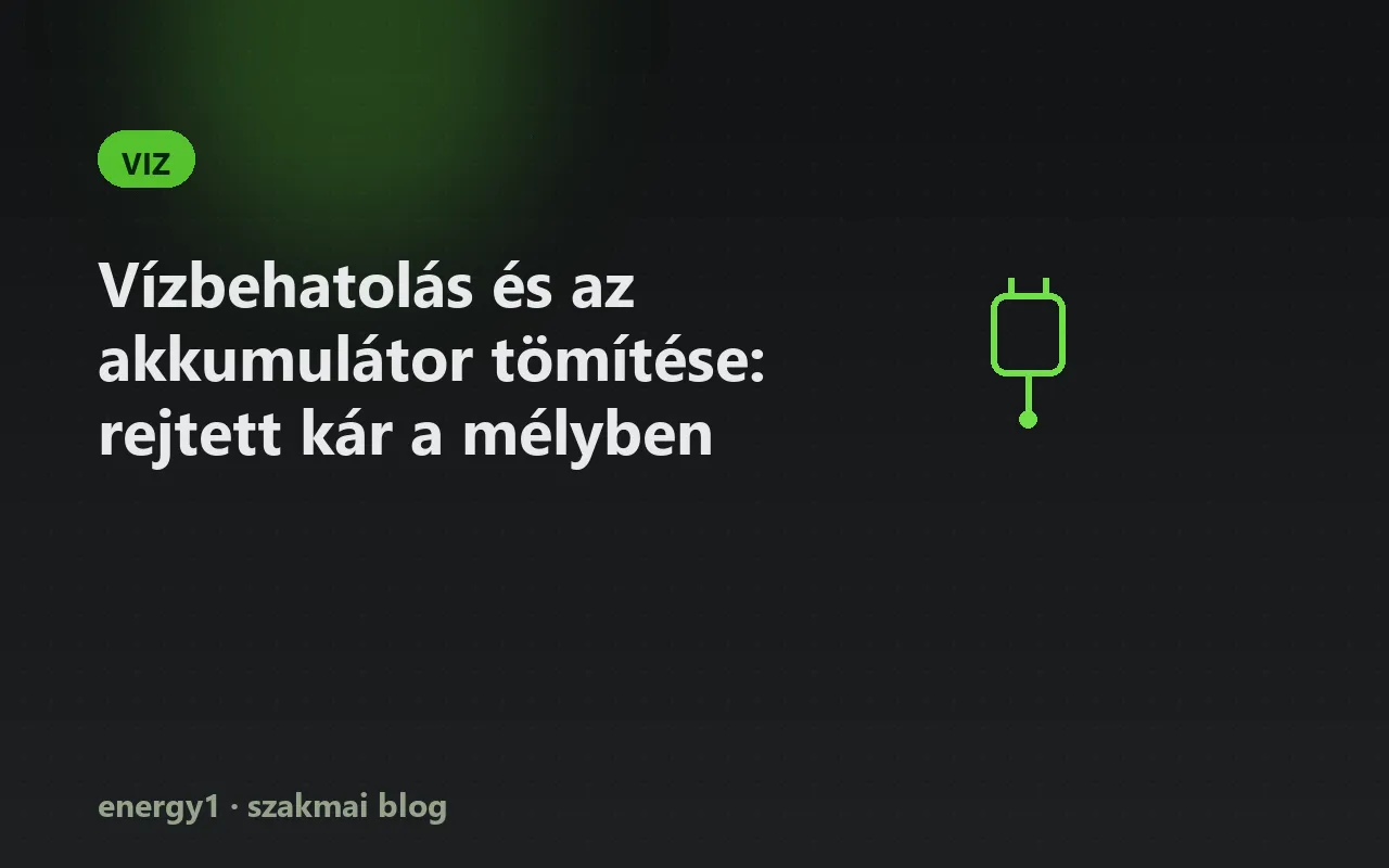 Vízbehatolás és az akkumulátor tömítése: rejtett kár a mélyben - viz