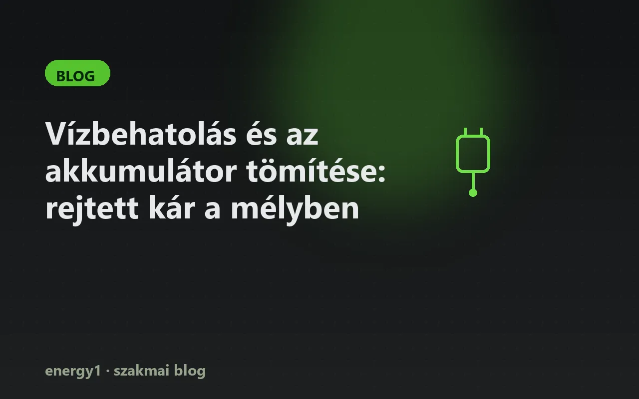 Vízbehatolás és az akkumulátor tömítése: rejtett kár a mélyben