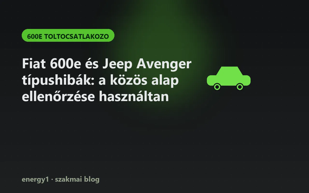Fiat 600e és Jeep Avenger típushibák: a közös alap ellenőrzése használtan - 600e toltocsatlakozo