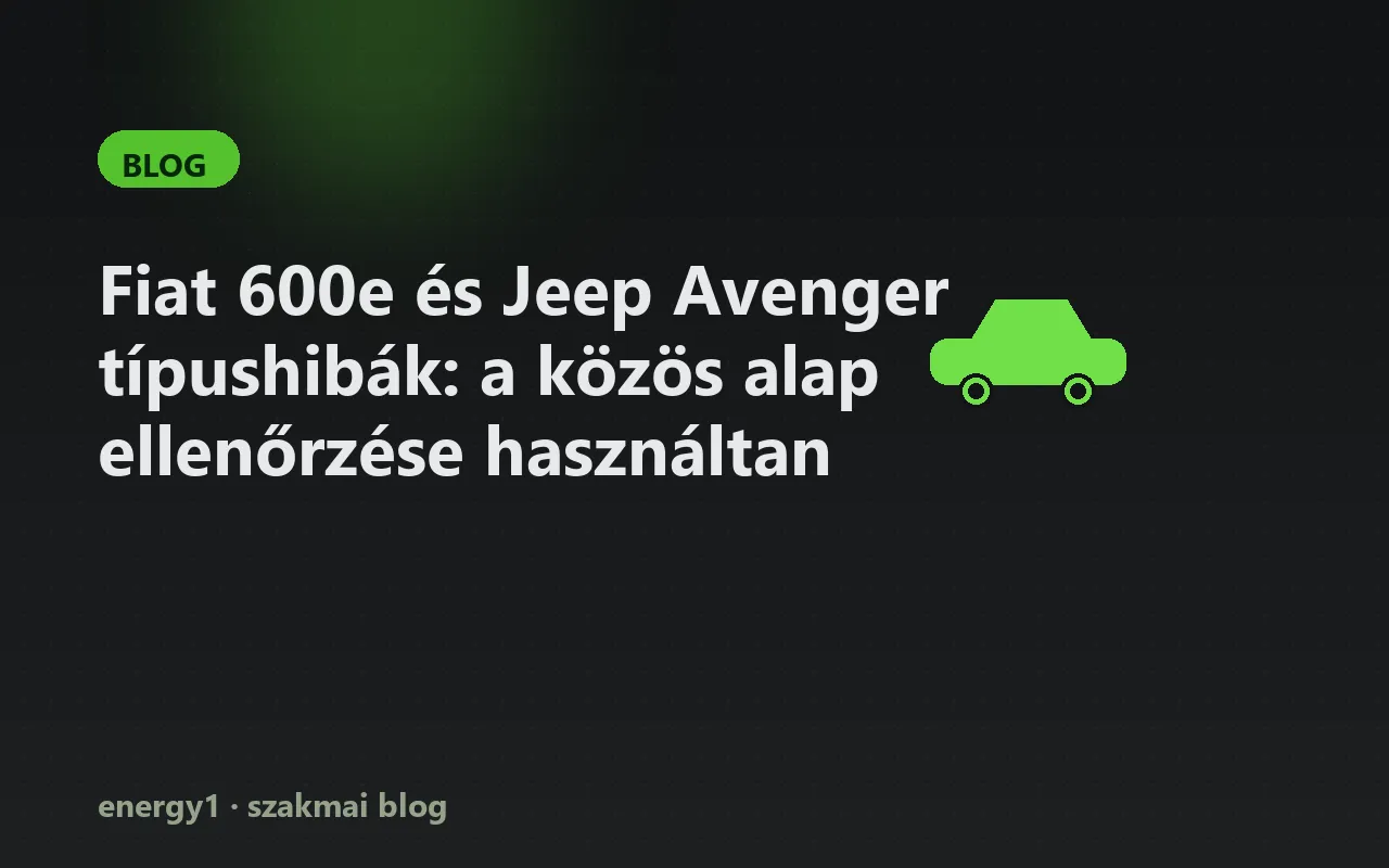 Fiat 600e és Jeep Avenger típushibák: a közös alap ellenőrzése használtan