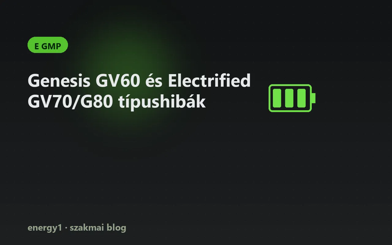 Genesis GV60 és Electrified GV70/G80 típushibák - e gmp