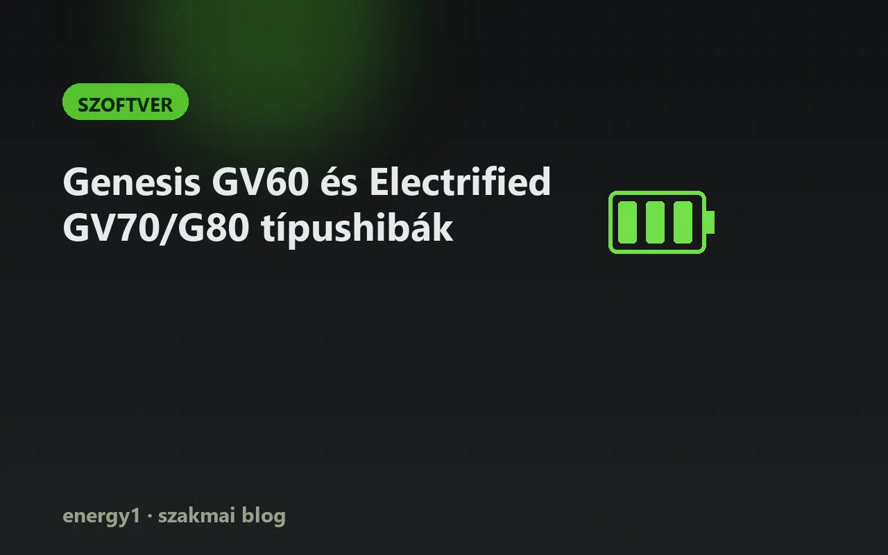 Genesis GV60 és Electrified GV70/G80 típushibák - szoftver