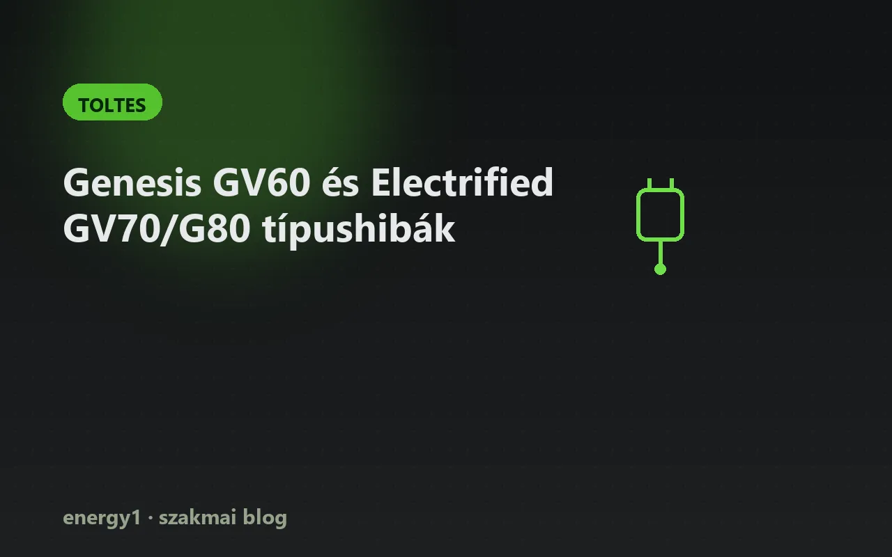 Genesis GV60 és Electrified GV70/G80 típushibák - toltes