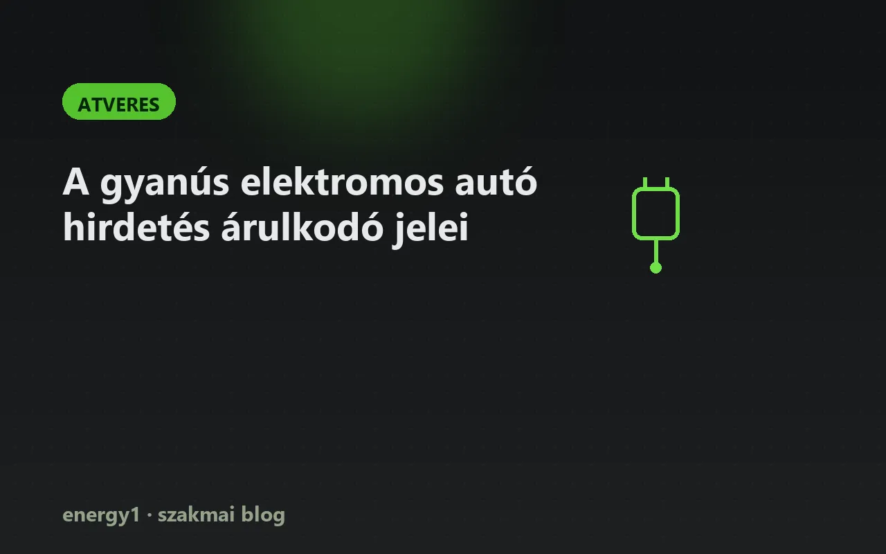 A gyanús elektromos autó hirdetés árulkodó jelei - atveres
