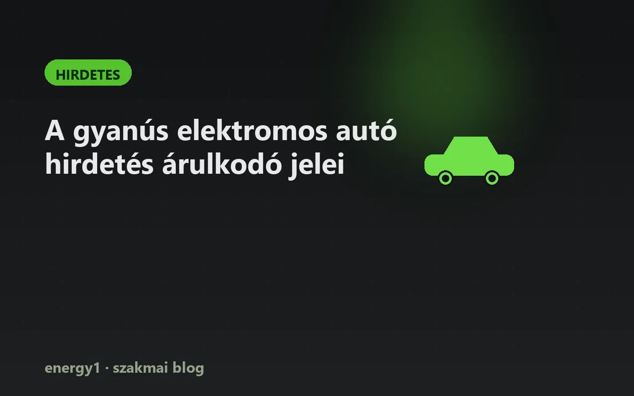 A gyanús elektromos autó hirdetés árulkodó jelei - hirdetes