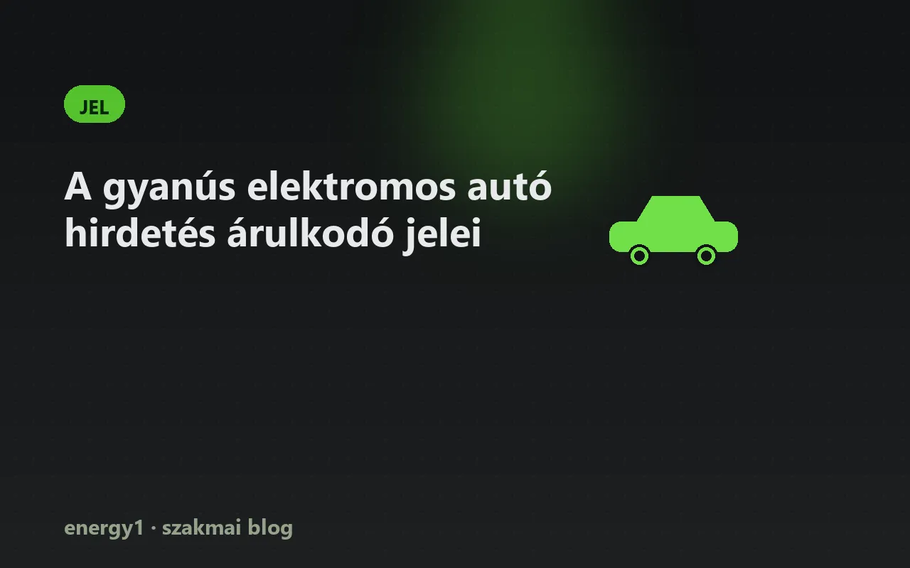 A gyanús elektromos autó hirdetés árulkodó jelei - jel