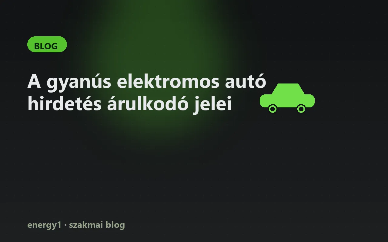 A gyanús elektromos autó hirdetés árulkodó jelei