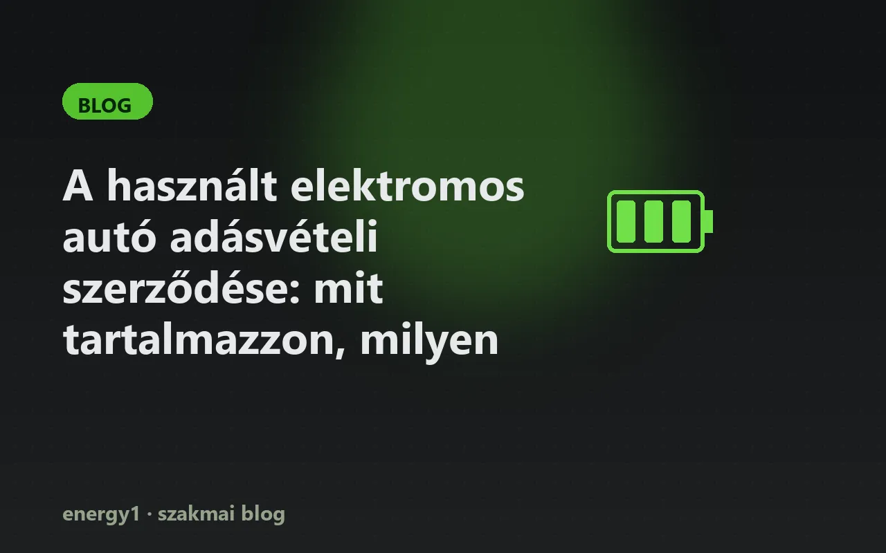 A használt elektromos autó adásvételi szerződése: mit tartalmazzon, milyen EV-pontok fontosak?