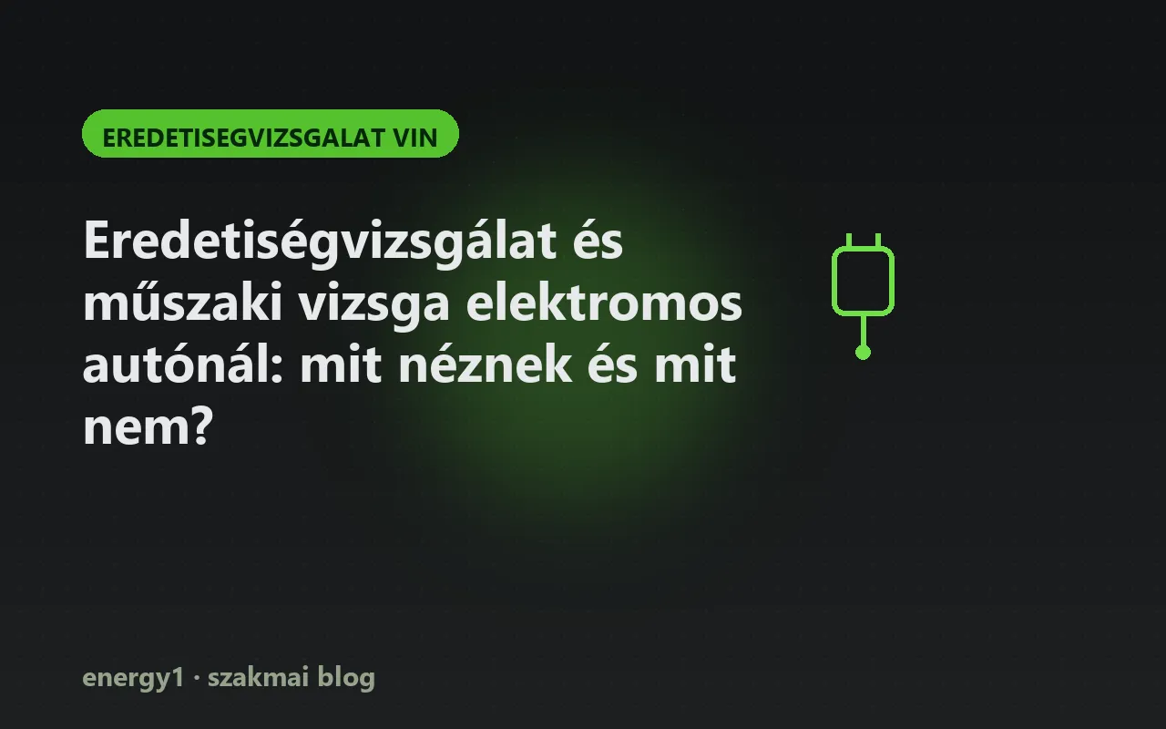 Eredetiségvizsgálat és műszaki vizsga elektromos autónál: mit néznek és mit nem? - eredetisegvizsgalat vin