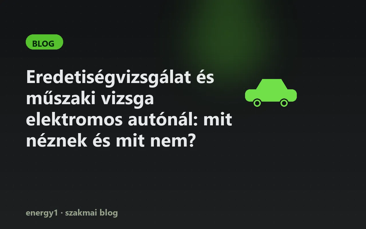 Eredetiségvizsgálat és műszaki vizsga elektromos autónál: mit néznek és mit nem?