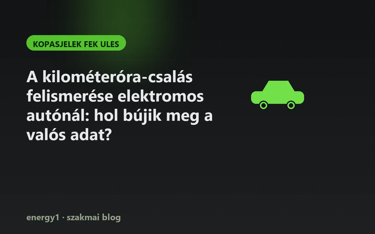A kilométeróra-csalás felismerése elektromos autónál: hol bújik meg a valós adat? - kopasjelek fek ules