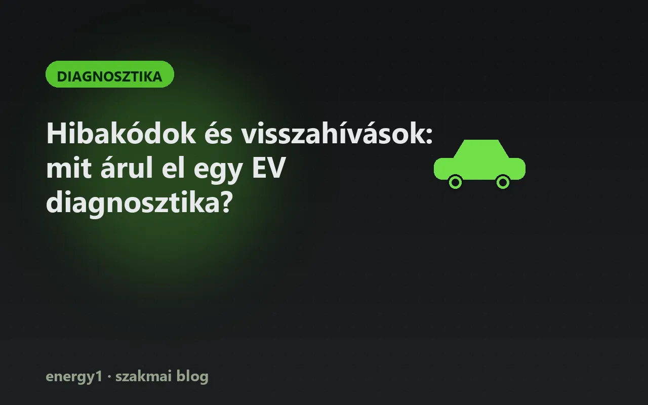 Hibakódok és visszahívások: mit árul el egy EV diagnosztika? - diagnosztika