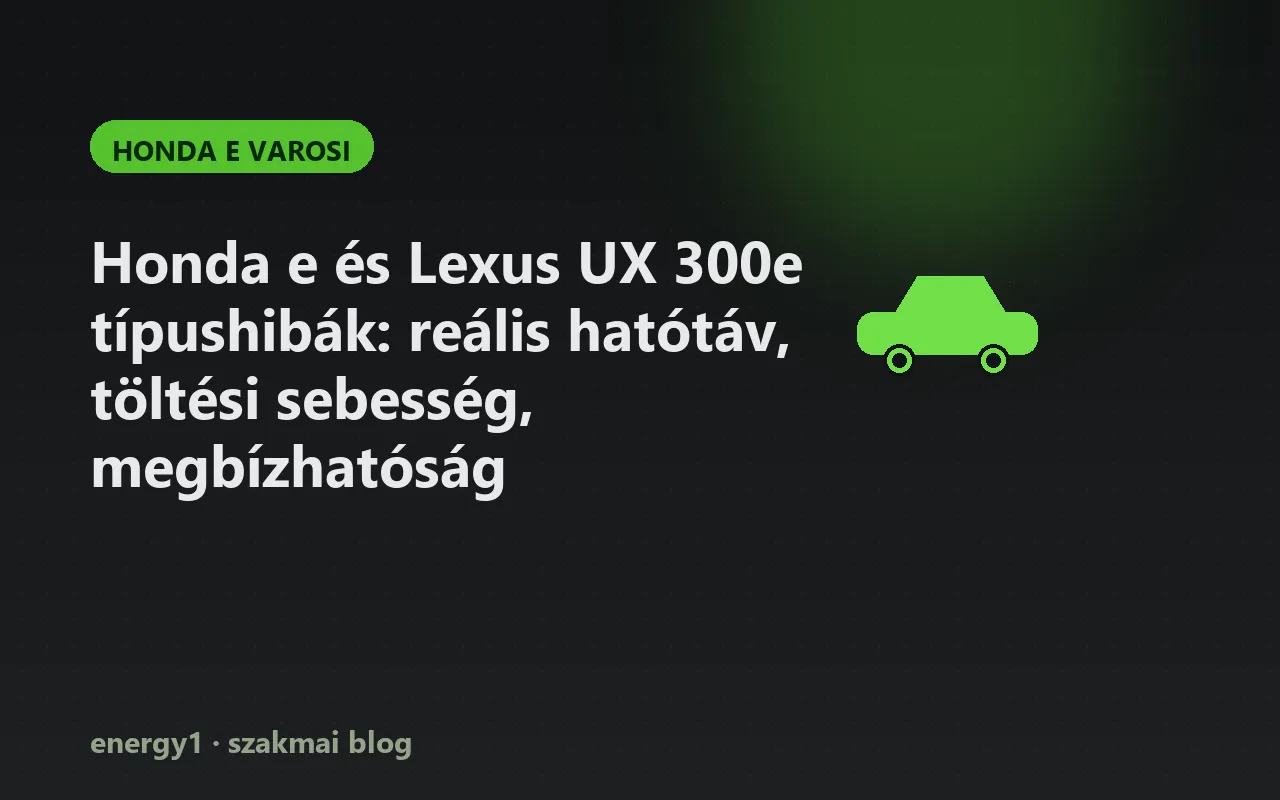 Honda e és Lexus UX 300e típushibák: reális hatótáv, töltési sebesség, megbízhatóság - honda e varosi