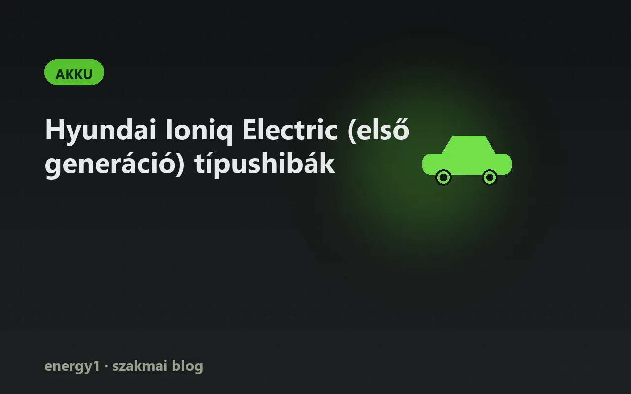 Hyundai Ioniq Electric (első generáció) típushibák - akku