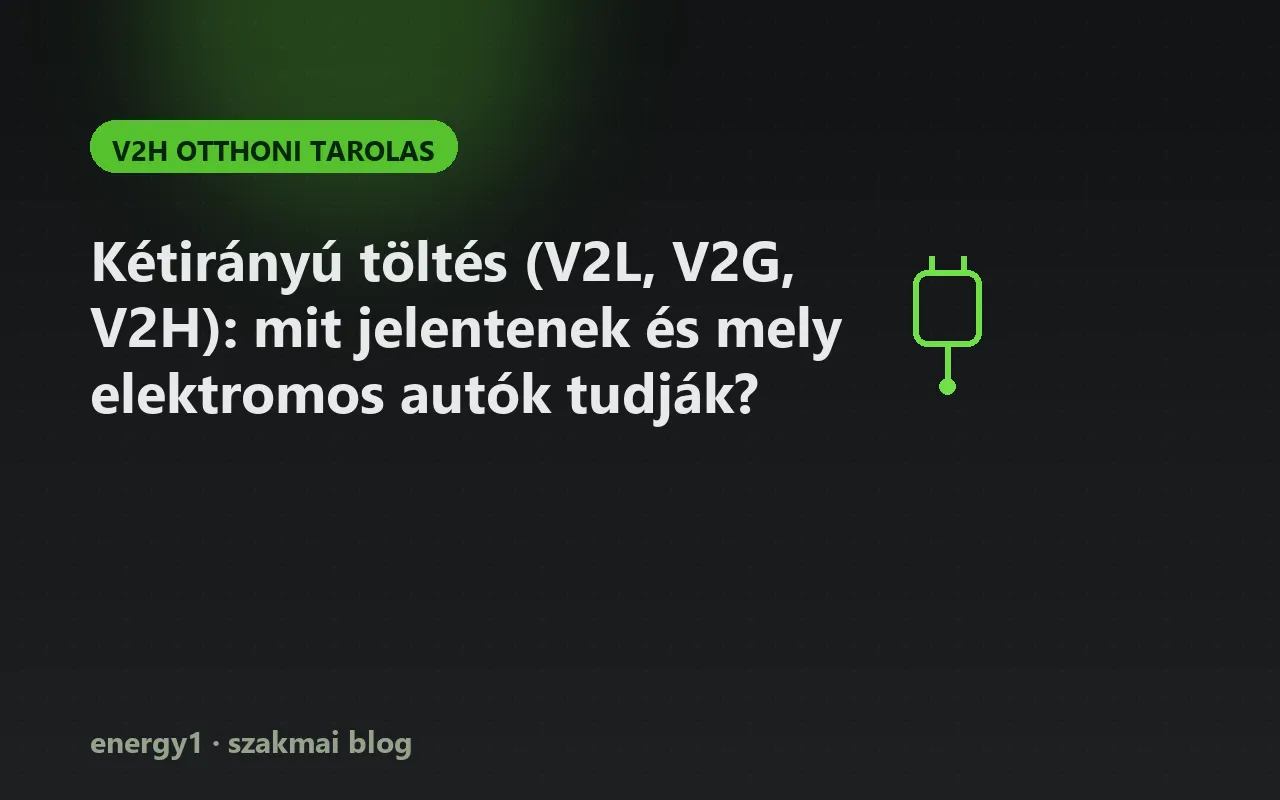 Kétirányú töltés (V2L, V2G, V2H): mit jelentenek és mely elektromos autók tudják? - v2h otthoni tarolas