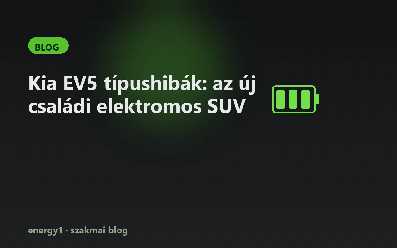 Kia EV5 típushibák: az új családi elektromos SUV