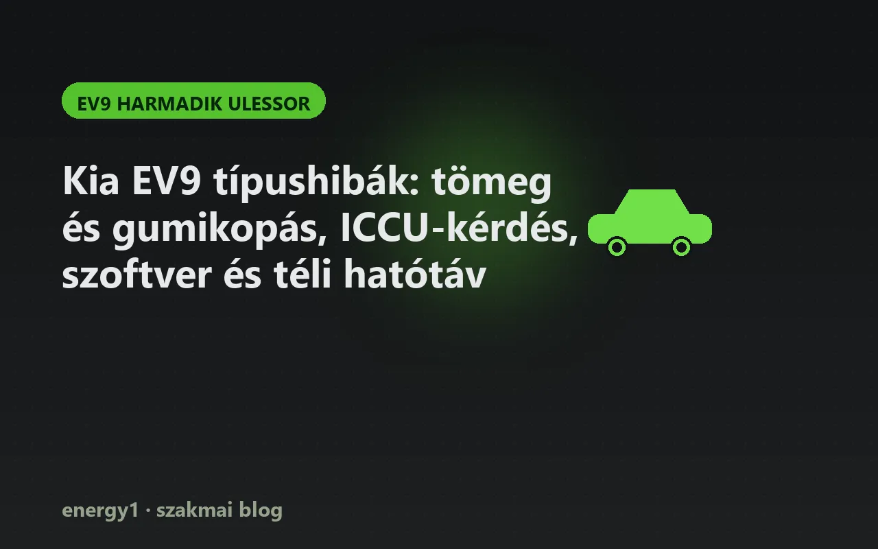 Kia EV9 típushibák: tömeg és gumikopás, ICCU-kérdés, szoftver és téli hatótáv - ev9 harmadik ulessor