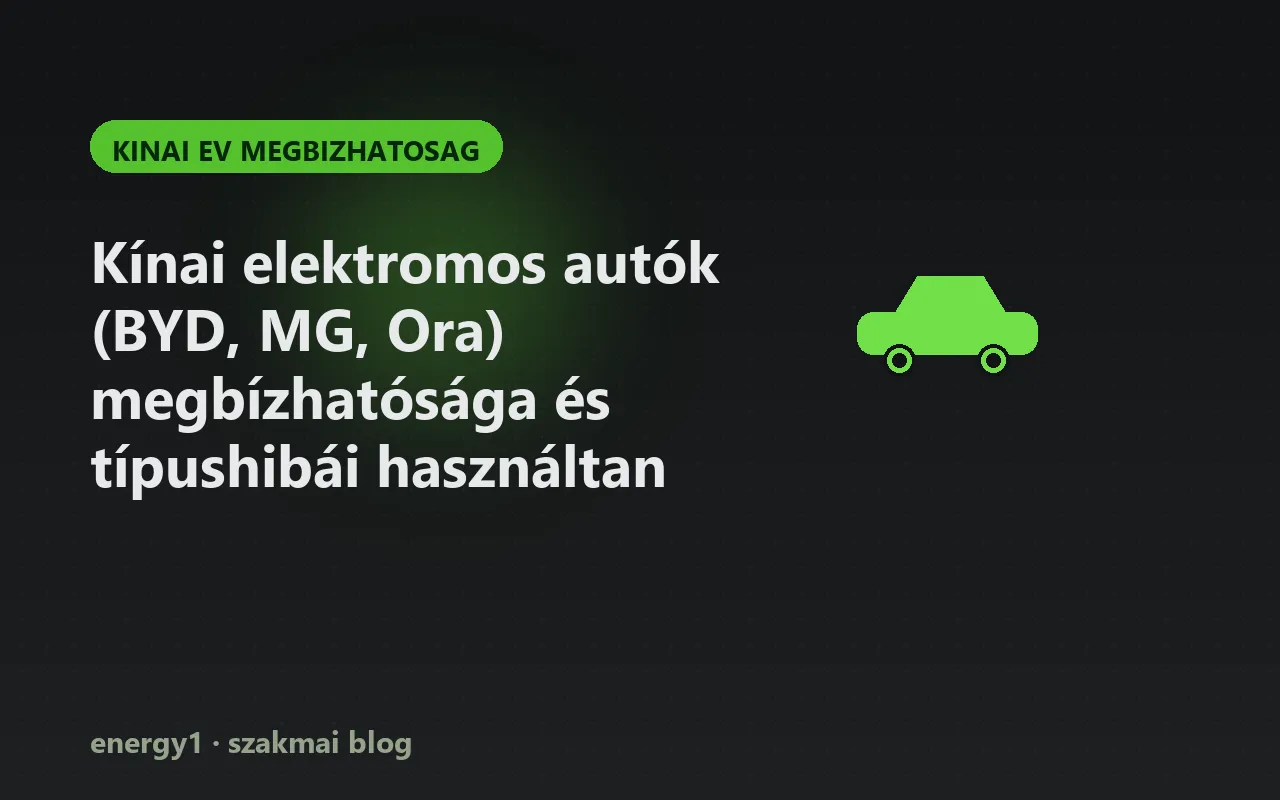 Kínai elektromos autók (BYD, MG, Ora) megbízhatósága és típushibái használtan - kinai ev megbizhatosag