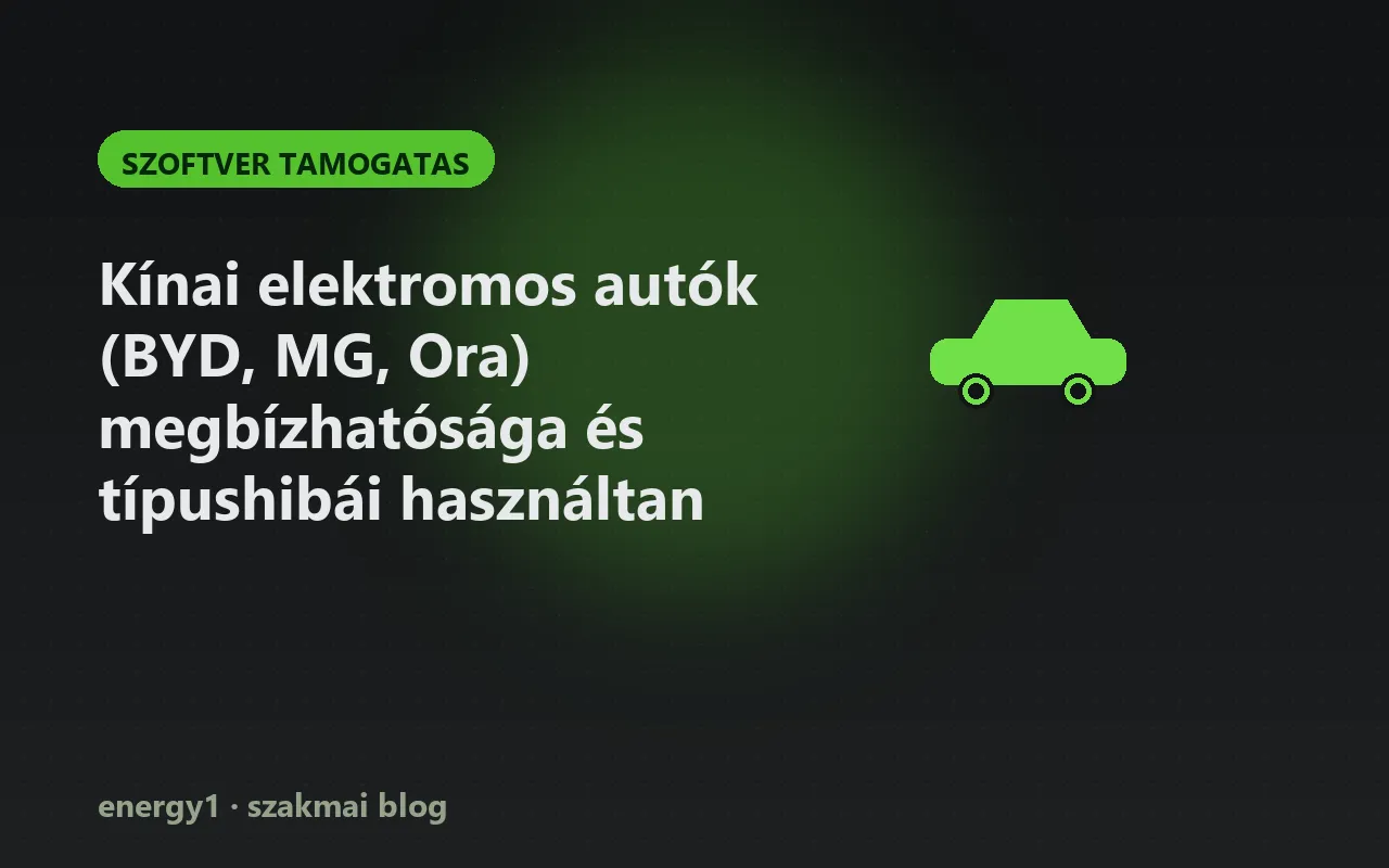 Kínai elektromos autók (BYD, MG, Ora) megbízhatósága és típushibái használtan - szoftver tamogatas