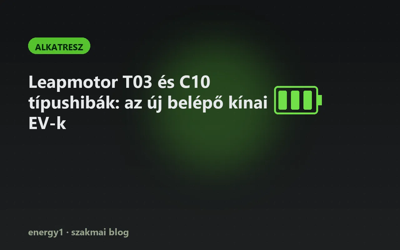 Leapmotor T03 és C10 típushibák: az új belépő kínai EV-k - alkatresz