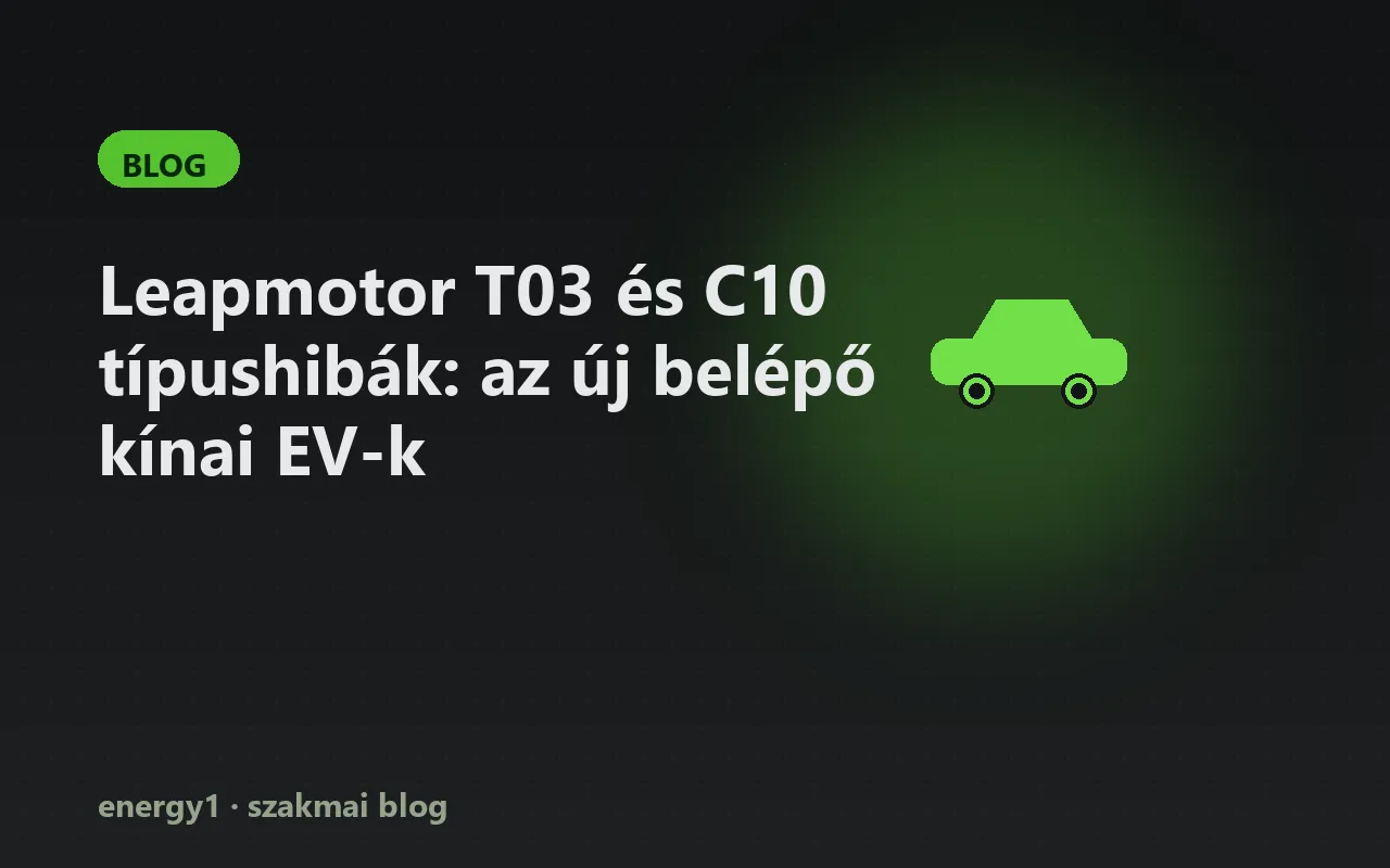 Leapmotor T03 és C10 típushibák: az új belépő kínai EV-k