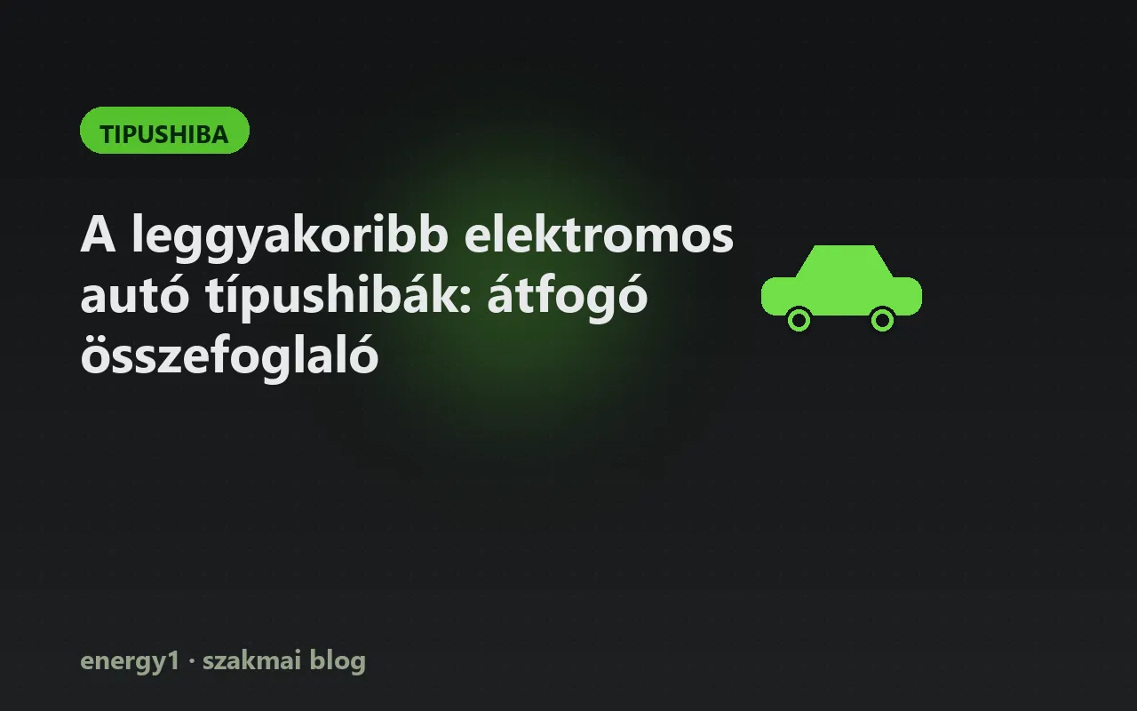 A leggyakoribb elektromos autó típushibák: átfogó összefoglaló - tipushiba