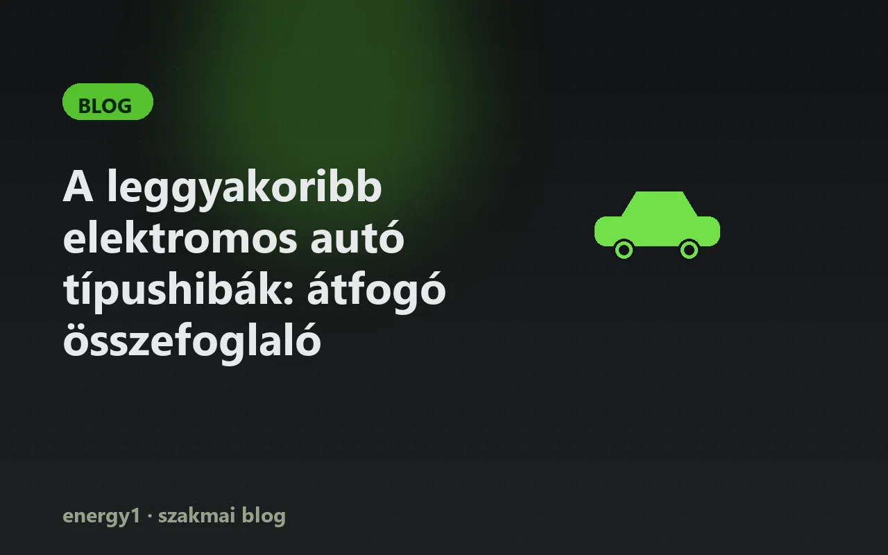 A leggyakoribb elektromos autó típushibák: átfogó összefoglaló