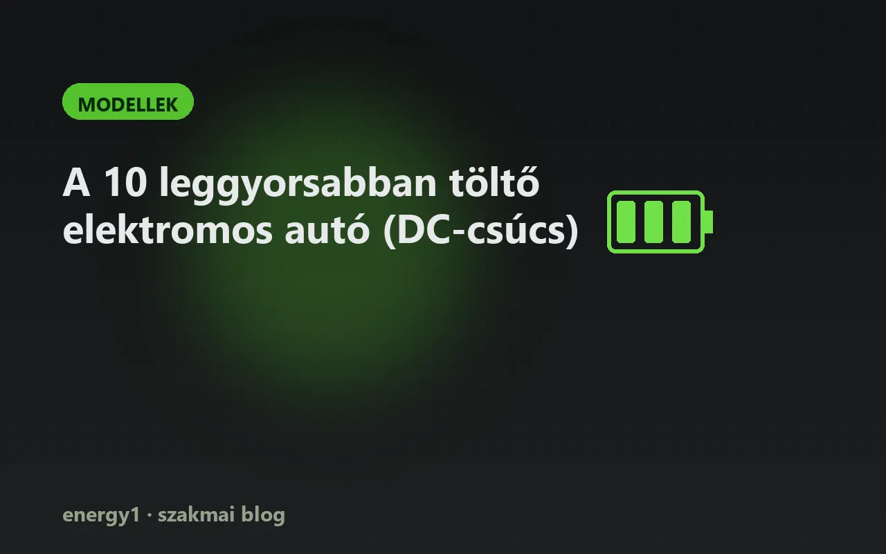 A 10 leggyorsabban töltő elektromos autó (DC-csúcs) - modellek