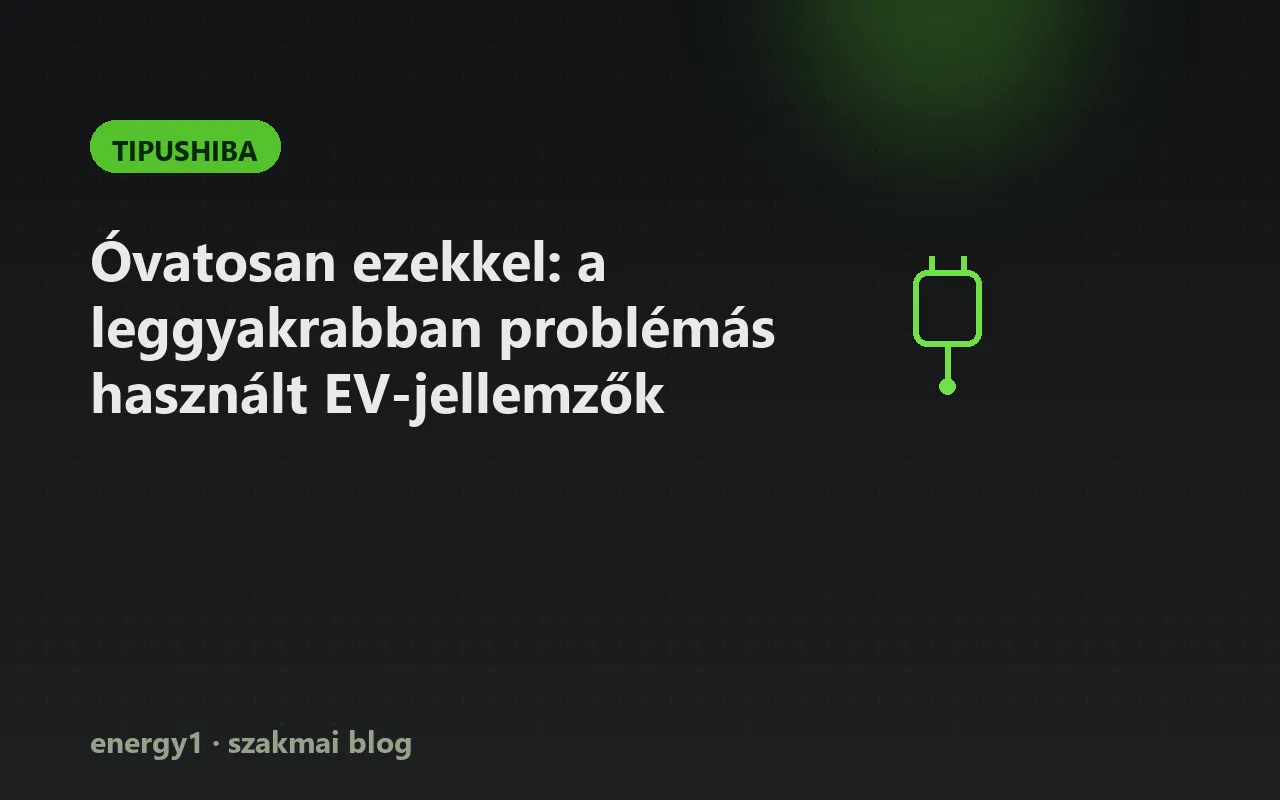 Óvatosan ezekkel: a leggyakrabban problémás használt EV-jellemzők - tipushiba