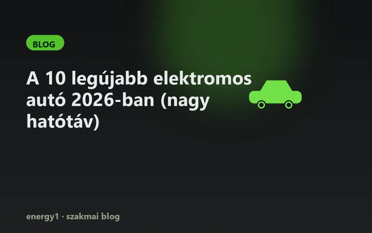 A 10 legújabb elektromos autó 2026-ban (nagy hatótáv)