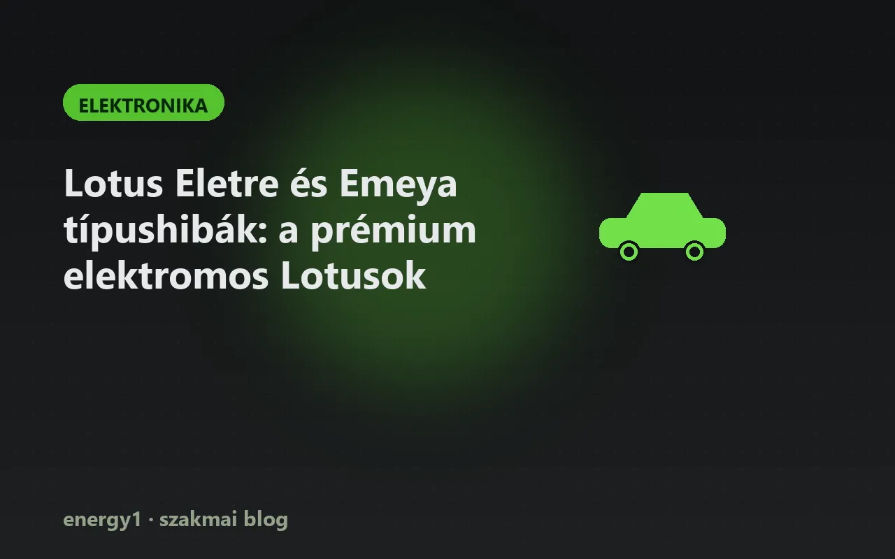 Lotus Eletre és Emeya típushibák: a prémium elektromos Lotusok - elektronika