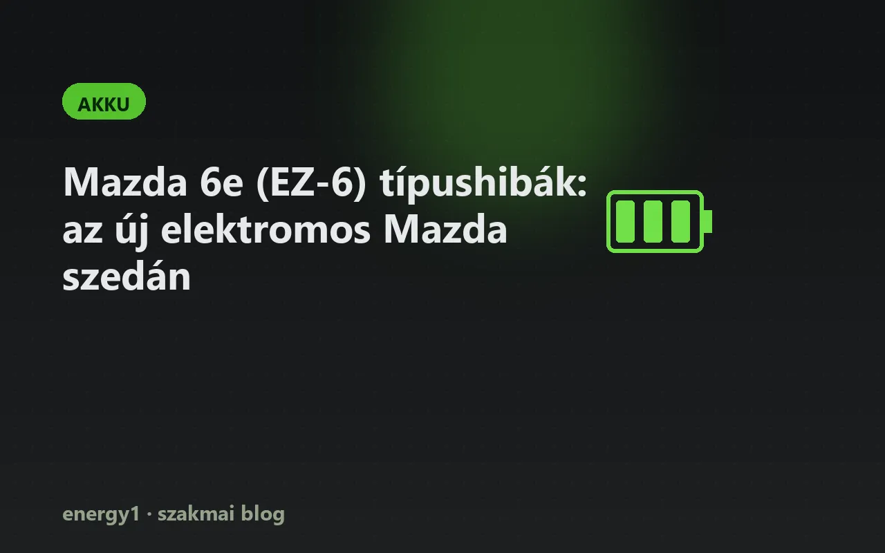 Mazda 6e (EZ-6) típushibák: az új elektromos Mazda szedán - akku