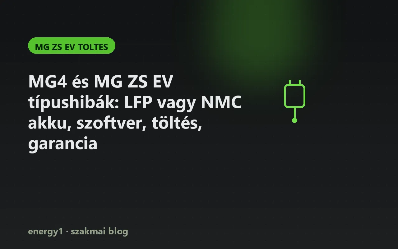 MG4 és MG ZS EV típushibák: LFP vagy NMC akku, szoftver, töltés, garancia - mg zs ev toltes