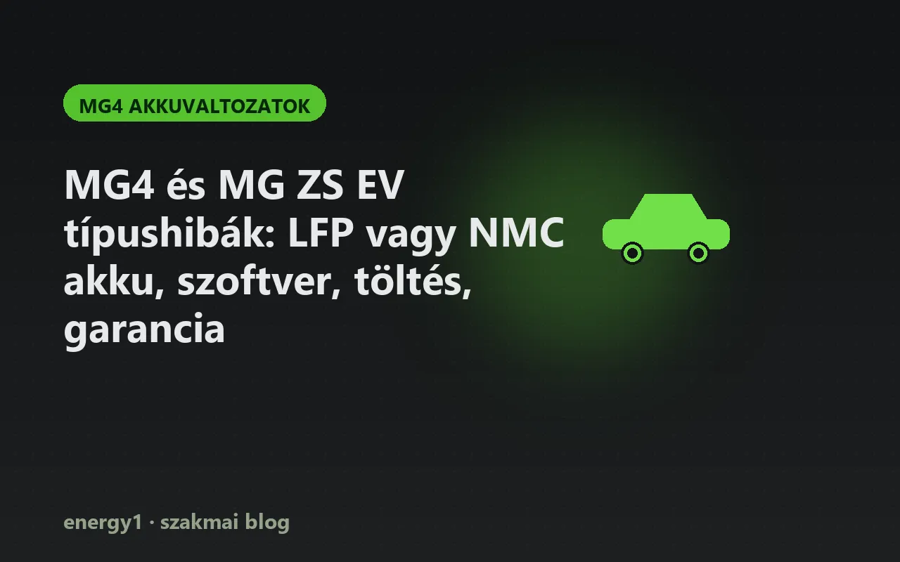 MG4 és MG ZS EV típushibák: LFP vagy NMC akku, szoftver, töltés, garancia - mg4 akkuvaltozatok