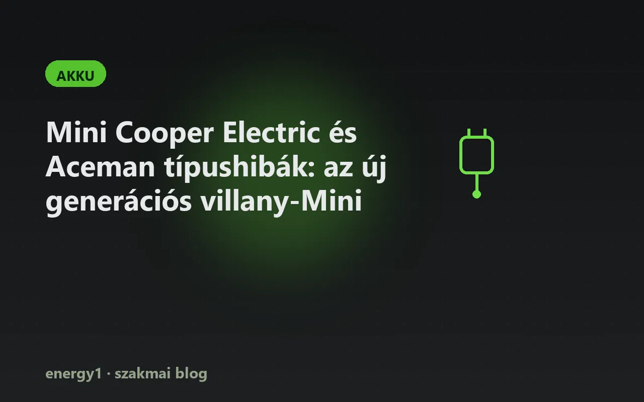 Mini Cooper Electric és Aceman típushibák: az új generációs villany-Mini - akku