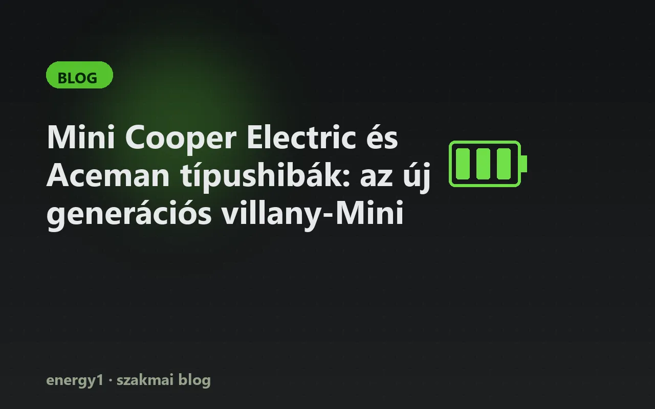Mini Cooper Electric és Aceman típushibák: az új generációs villany-Mini