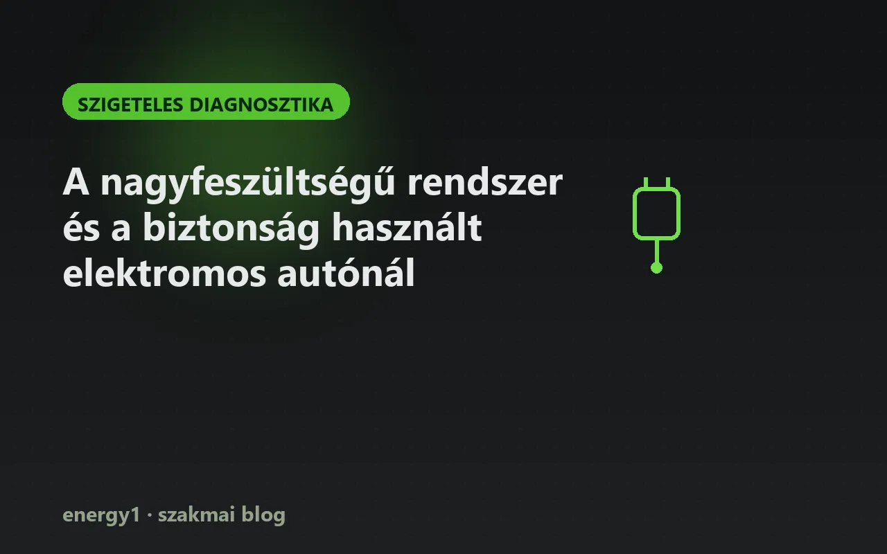 A nagyfeszültségű rendszer és a biztonság használt elektromos autónál - szigeteles diagnosztika