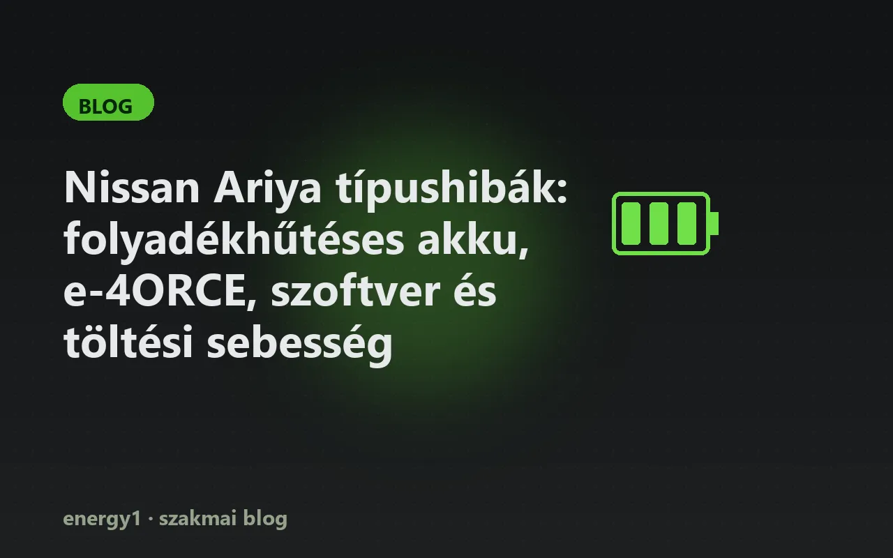 Nissan Ariya típushibák: folyadékhűtéses akku, e-4ORCE, szoftver és töltési sebesség