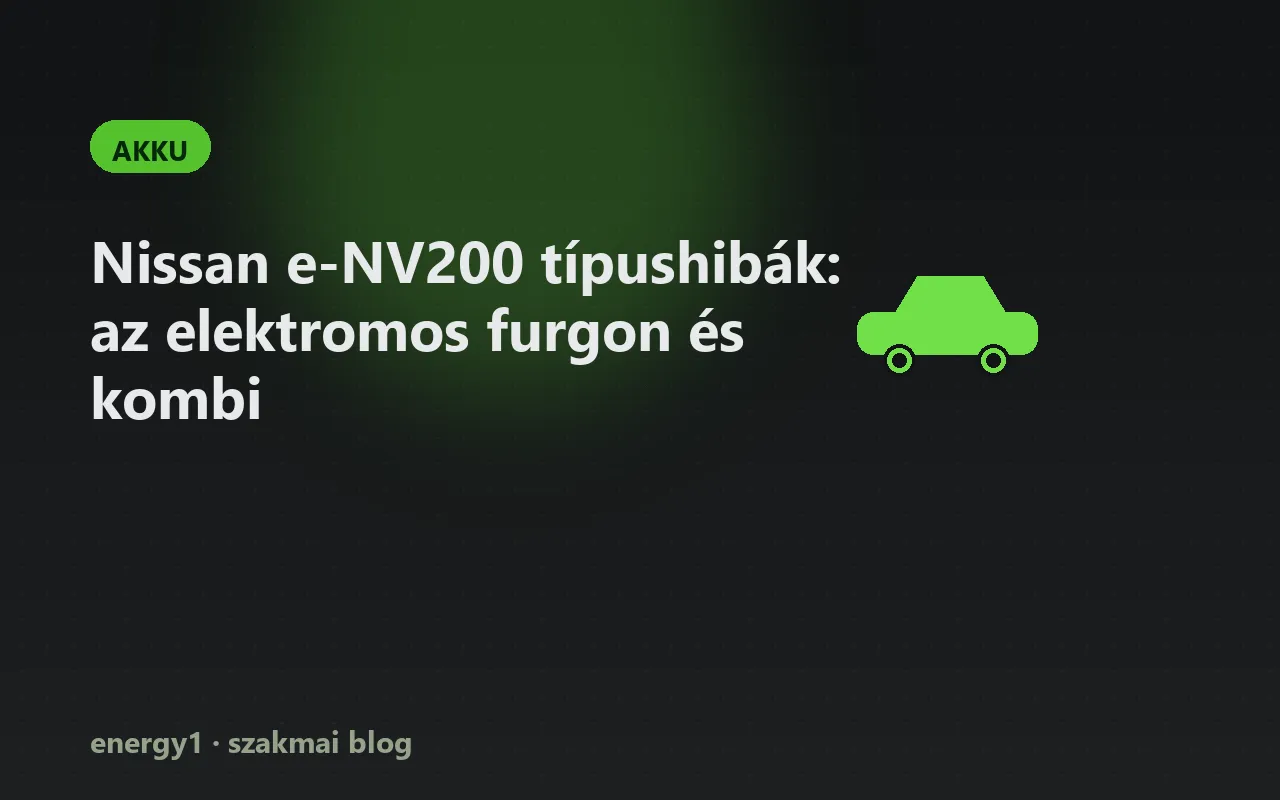 Nissan e-NV200 típushibák: az elektromos furgon és kombi - akku