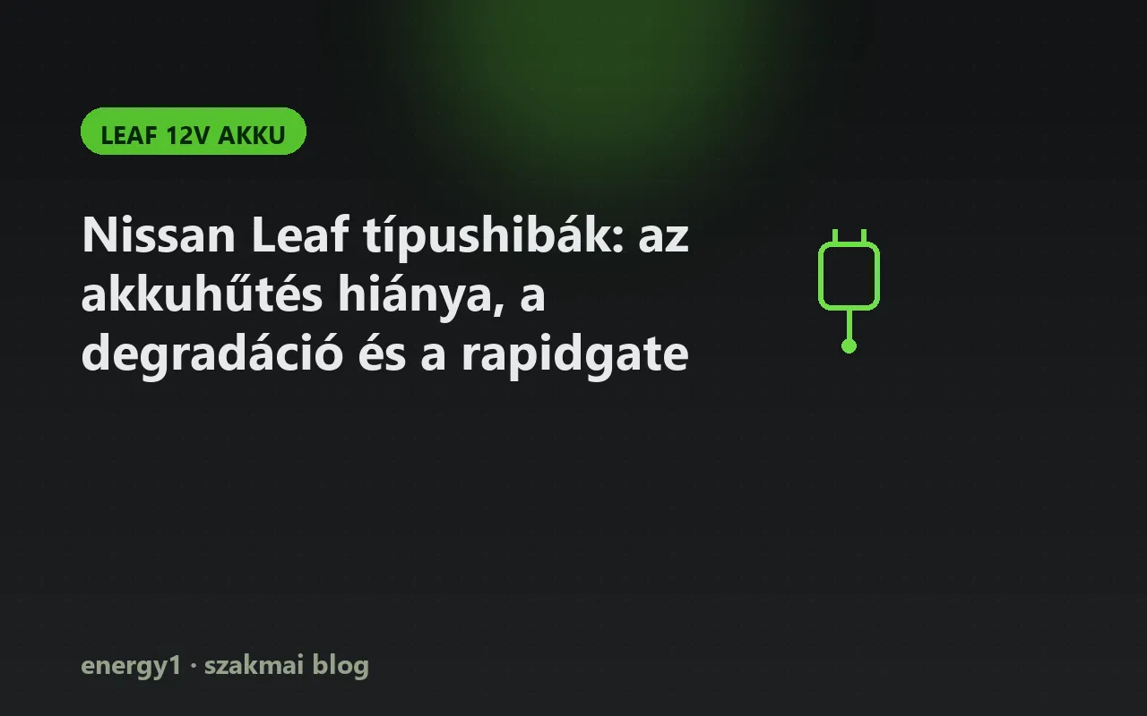 Nissan Leaf típushibák: az akkuhűtés hiánya, a degradáció és a rapidgate - leaf 12v akku