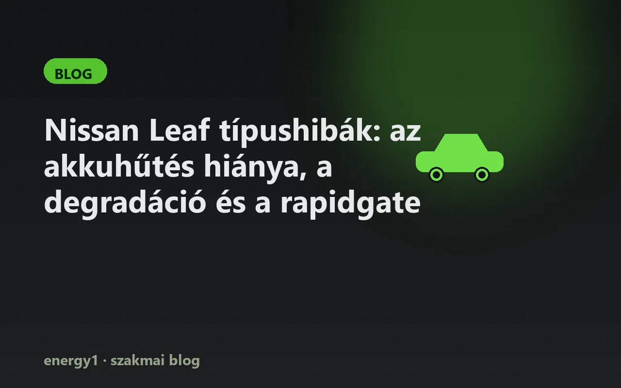 Nissan Leaf típushibák: az akkuhűtés hiánya, a degradáció és a rapidgate