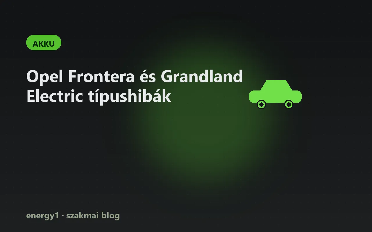 Opel Frontera és Grandland Electric típushibák - akku